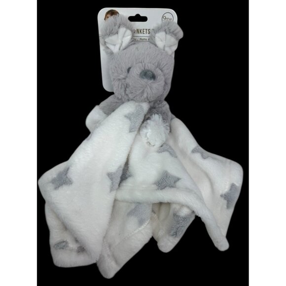 NWT Blankets & Beyond Puppy Dog Adorable Nunu Security Blanket Lovey Gray Star - Picture 1 of 6